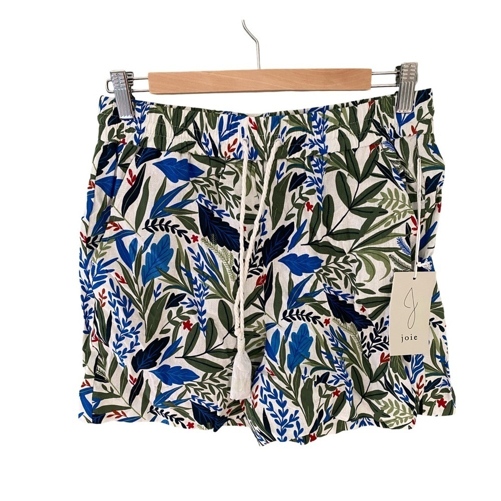 Joie Linen Blend Floral Tropical Print Pull On Shorts NWT Size 8